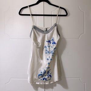 BRAND NEW 💯% SILK IVORY SPAGHETTI STRAP TOP